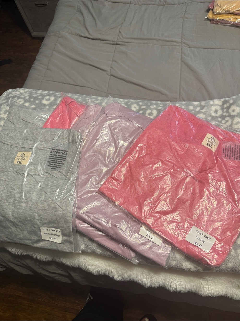 Pack of 6 tee shirt tops 2 of each color 2x